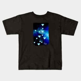 Virgo Constellation in Blue Topaz - Star Signs and Birth Stones Kids T-Shirt